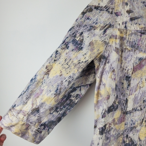 Chico's Jacket large Purple Pastel Spring Button Up 3/4 sleeves Lightweight - Picture 10 of 16